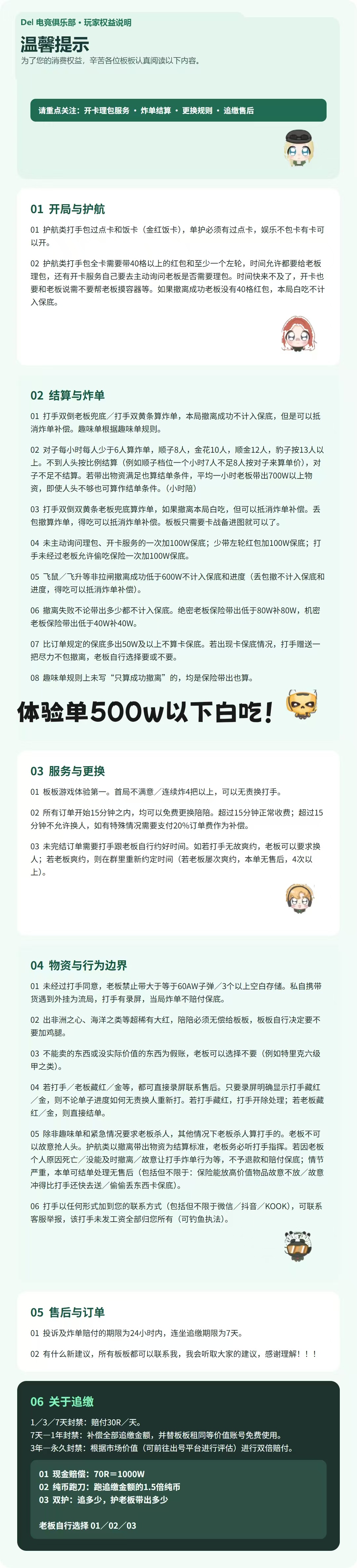 板板权益价目说明